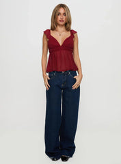 Elysea Top Burgundy