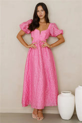 Softly Enchanted Midi Dress Fuchsia