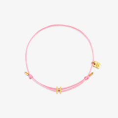 Pink Initial Charm Bracelet