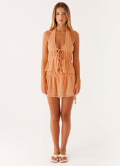 Dione Halter Top - Peach