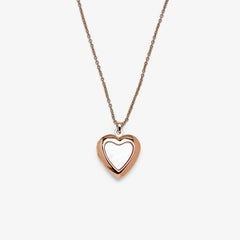 Stone Heart Locket Necklace