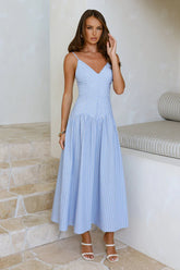 Set Sail In Style Maxi Dress Blue
