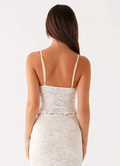 Crystal Clear Lace Top - Ivory