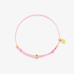 Pink Initial Charm Bracelet