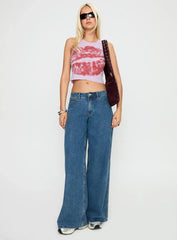 Kiss Of Love Graphic Top Purple