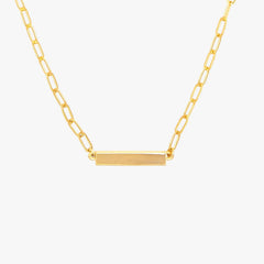 Engravable Paperclip Chain Bar Necklace