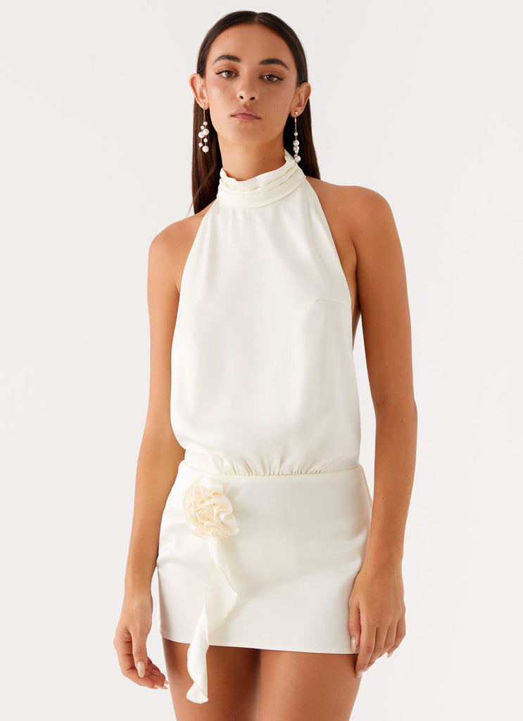 birdie halterneck mini dress Need a last minute nye outfit? Shop the 'Birdie Halterneck Mini Dress' online now! #peppermayo