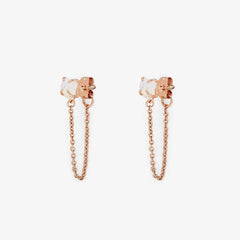 Raw Gem Chain Wrap Earrings